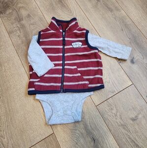 Carter's 3m Fleece Vest And Shirt